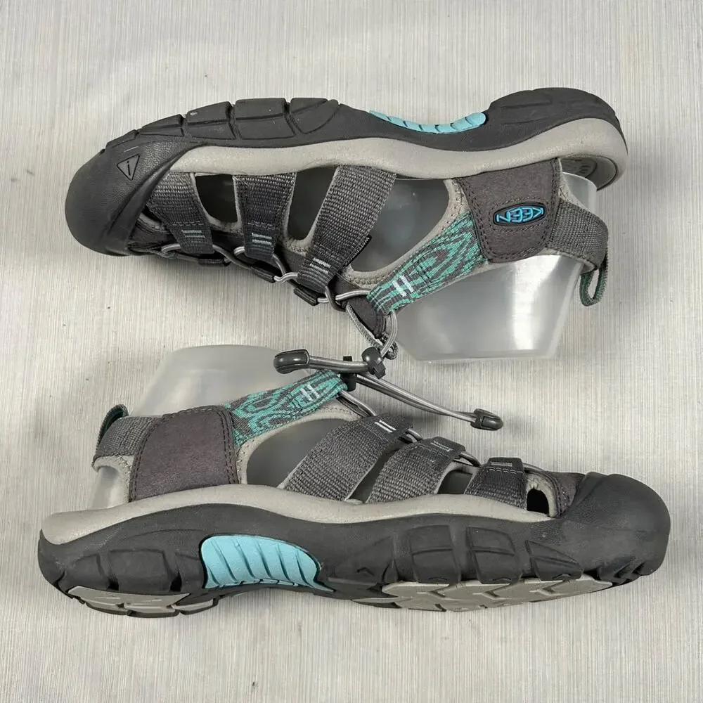 Keen Newport H2 Women's Size 10.5 Gray Water Sandals Black Turquoise Sandals